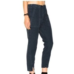 Anthro AMO Twist Drawstring Navy Pants